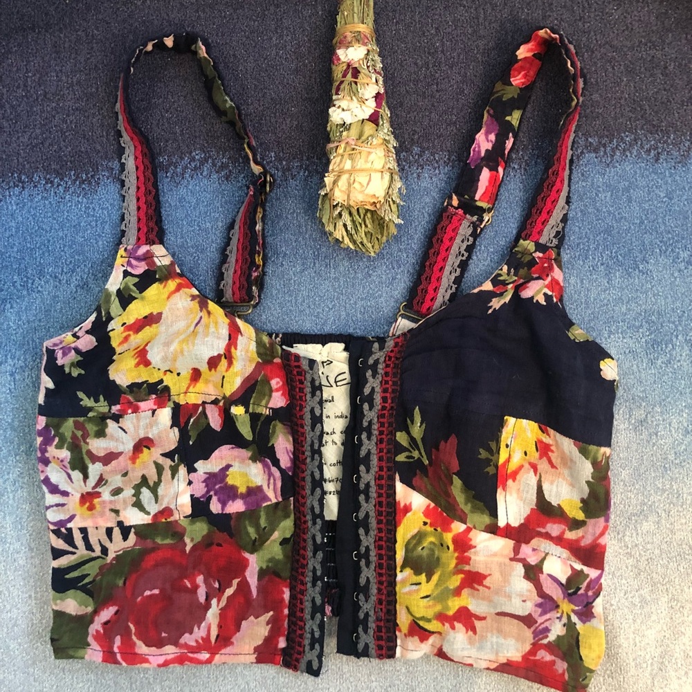 Free people floral crop top